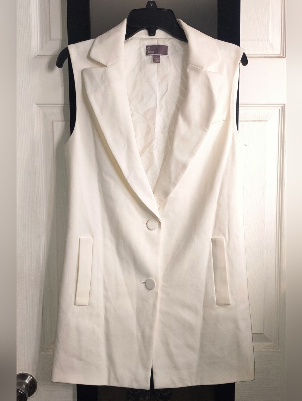 Ivory Sleeveless Blazer Vest